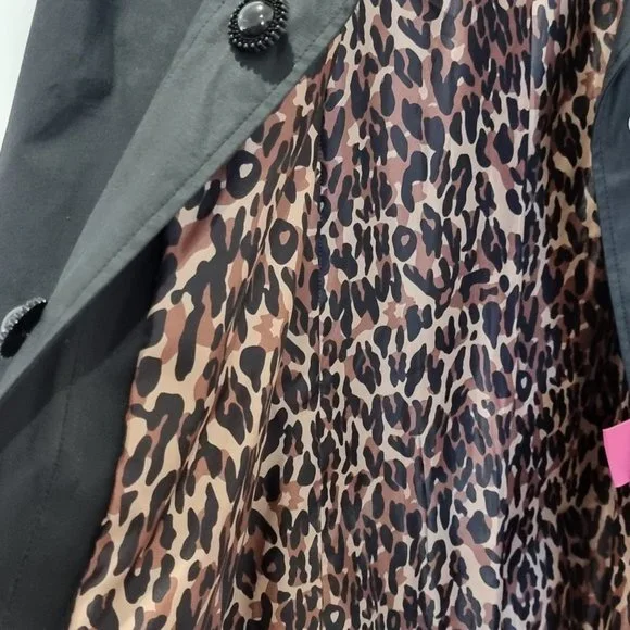 Betsey Johnson Black Cape Jacket Size Small (10) Belted Lined Designer - Picture 8 of 11